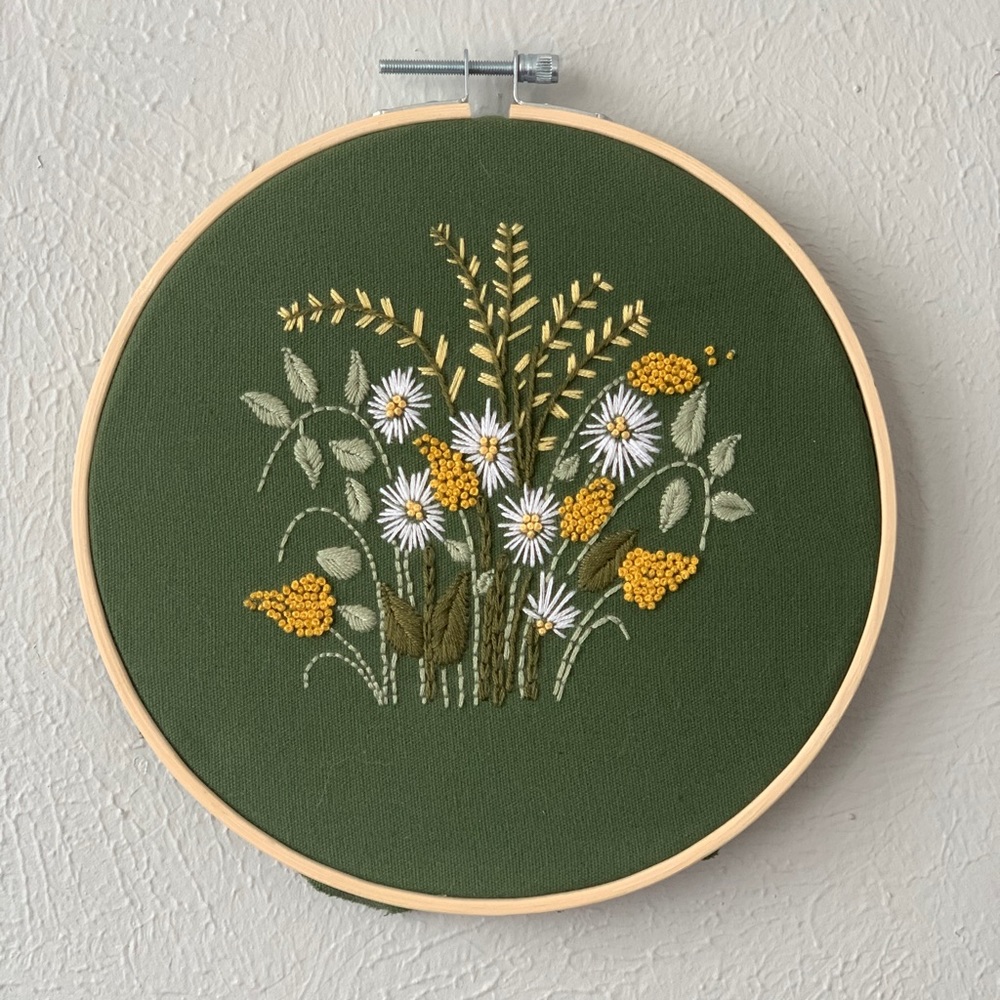 Floral Embroidery Wall Hanging-7 in
